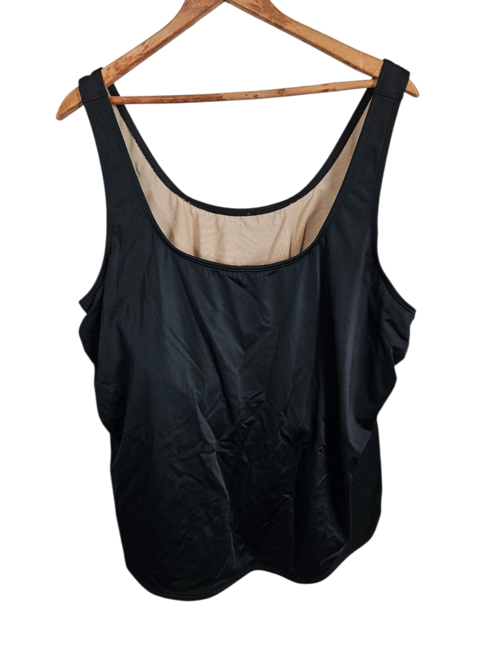 NWT L.L. Bean Black Beansport Scoop Neck Swim Tankini Top, Size 24W - Picture 2 of 6